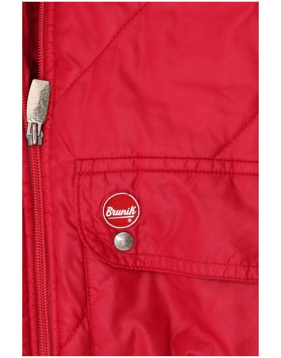 Jaqueta acolchoada masculina Brunik UK 38 bloco colorido vermelho médio