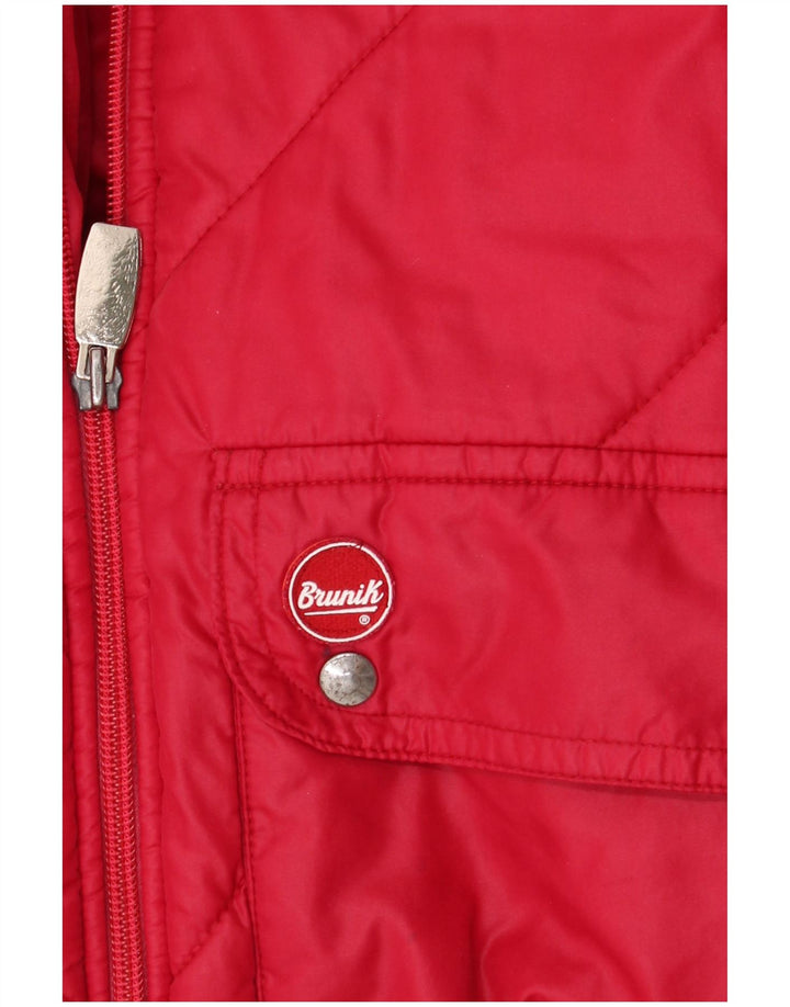 Jaqueta acolchoada masculina Brunik UK 38 bloco colorido vermelho médio