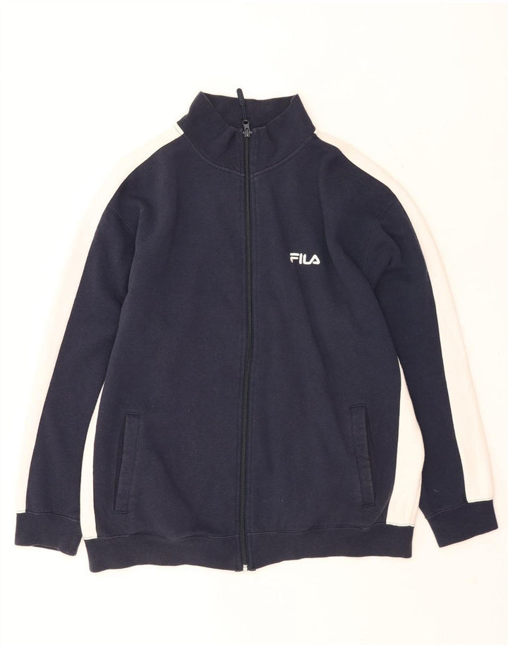 Fila Mens Treino Top Jaqueta Grande Algodão Colourblock Azul Marinho