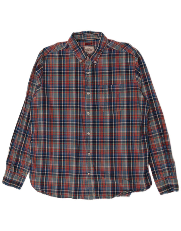 Camisa masculina Fat Face grande algodão xadrez multicolorido