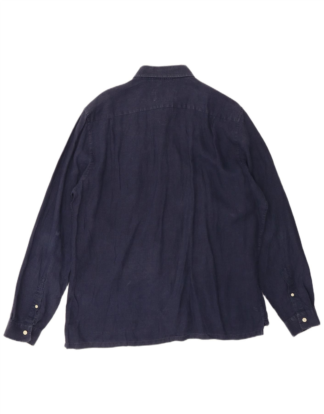 Camisa masculina LACOSTE Regular Fit tamanho 43 grande linho azul marinho