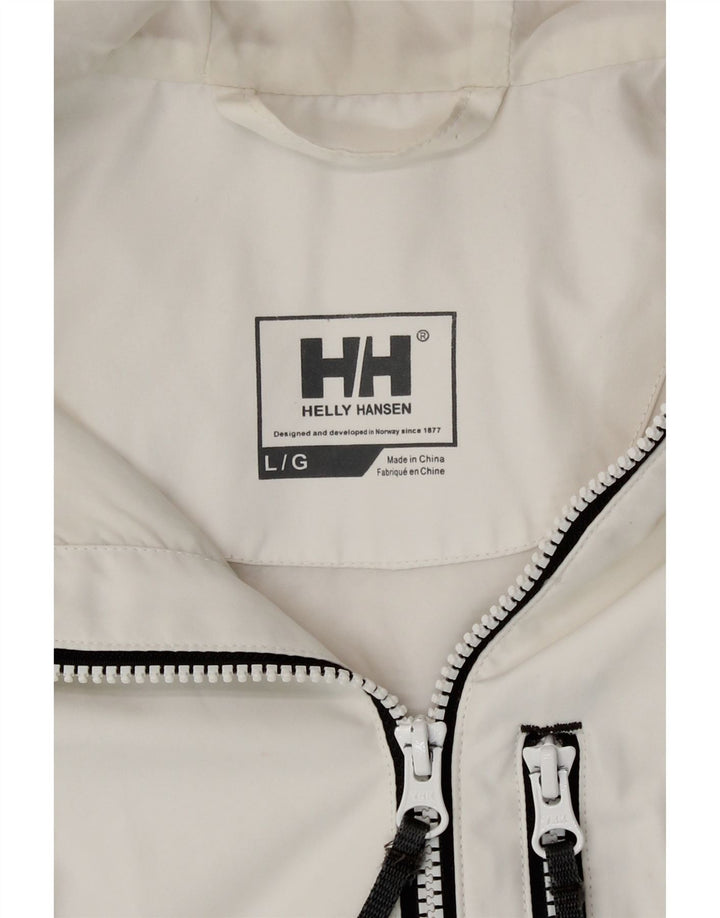 Capa de chuva feminina Helly Hansen com capuz UK 16 grande branca