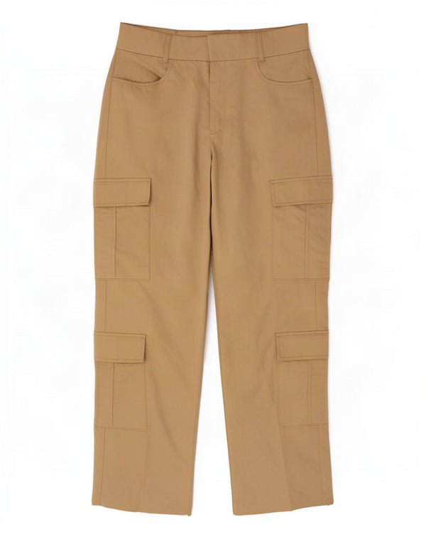 Calça cargo reta feminina Zara grande W30 L28 algodão bege