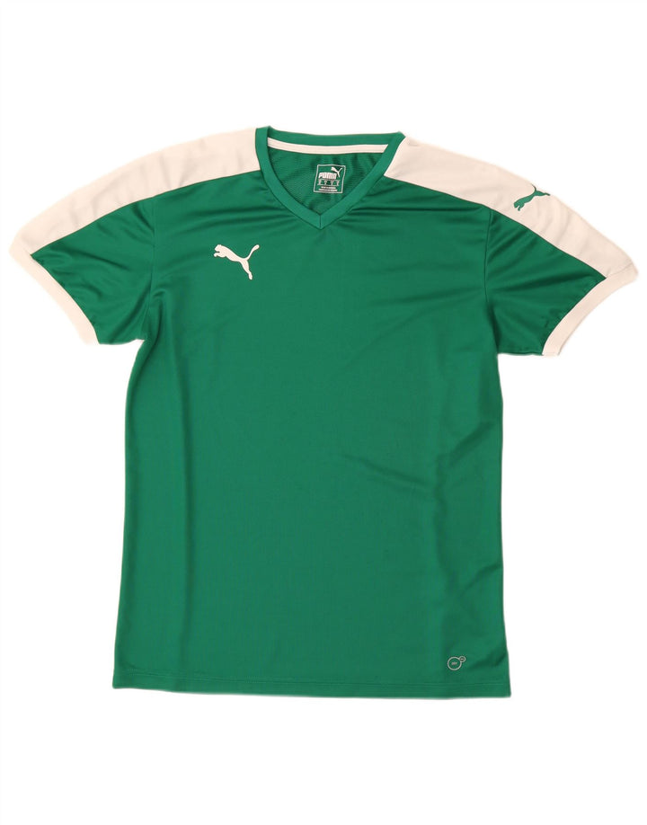 Camiseta masculina Puma Graphic Top médio verde colorblock