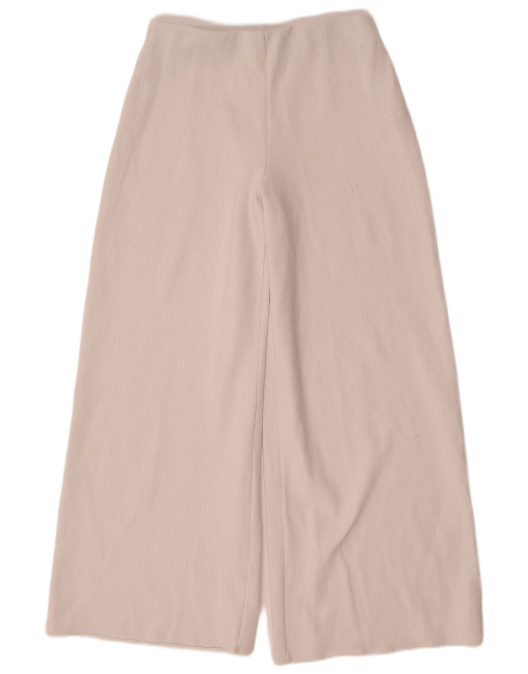 Zara Calça feminina casual de perna larga, médio W30 L31 poliéster branco