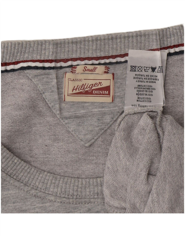 TOMMY HILFIGER Womens Classic Sweatshirt Jumper UK 10 Small Grey Cotton