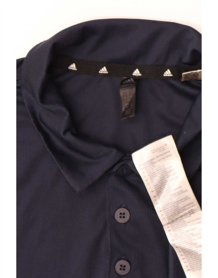 Camisa polo masculina Adidas grande poliéster azul marinho