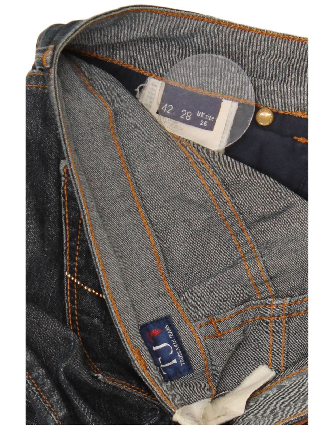 Trussardi Jeans Slim Feminino W26 L30 Azul Marinho Algodão