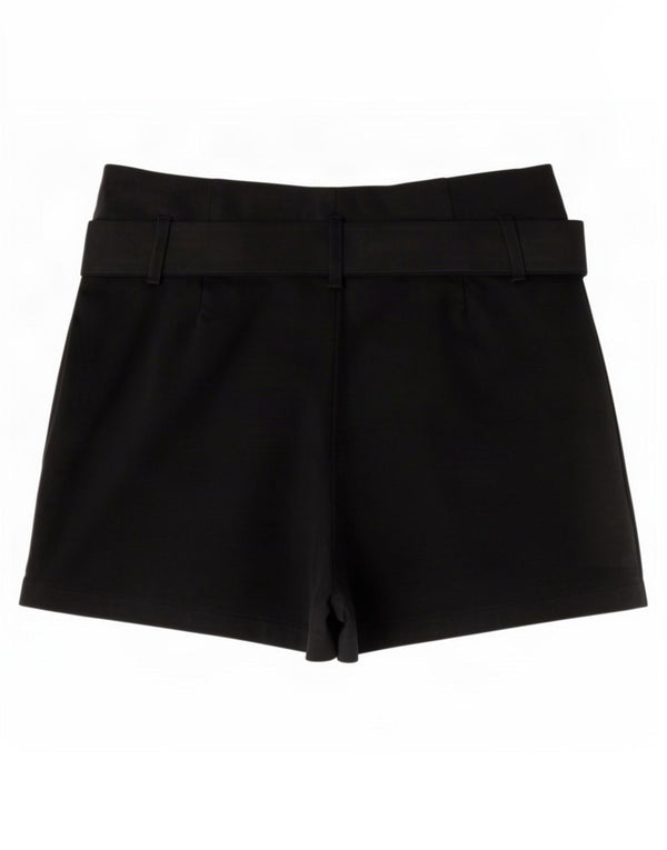Zara Shorts Chino feminino de cintura alta pequeno W26 preto