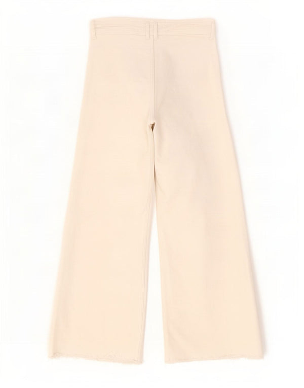 Calça jeans feminina Zara com perna larga EU 40 médio W30 L27 branco