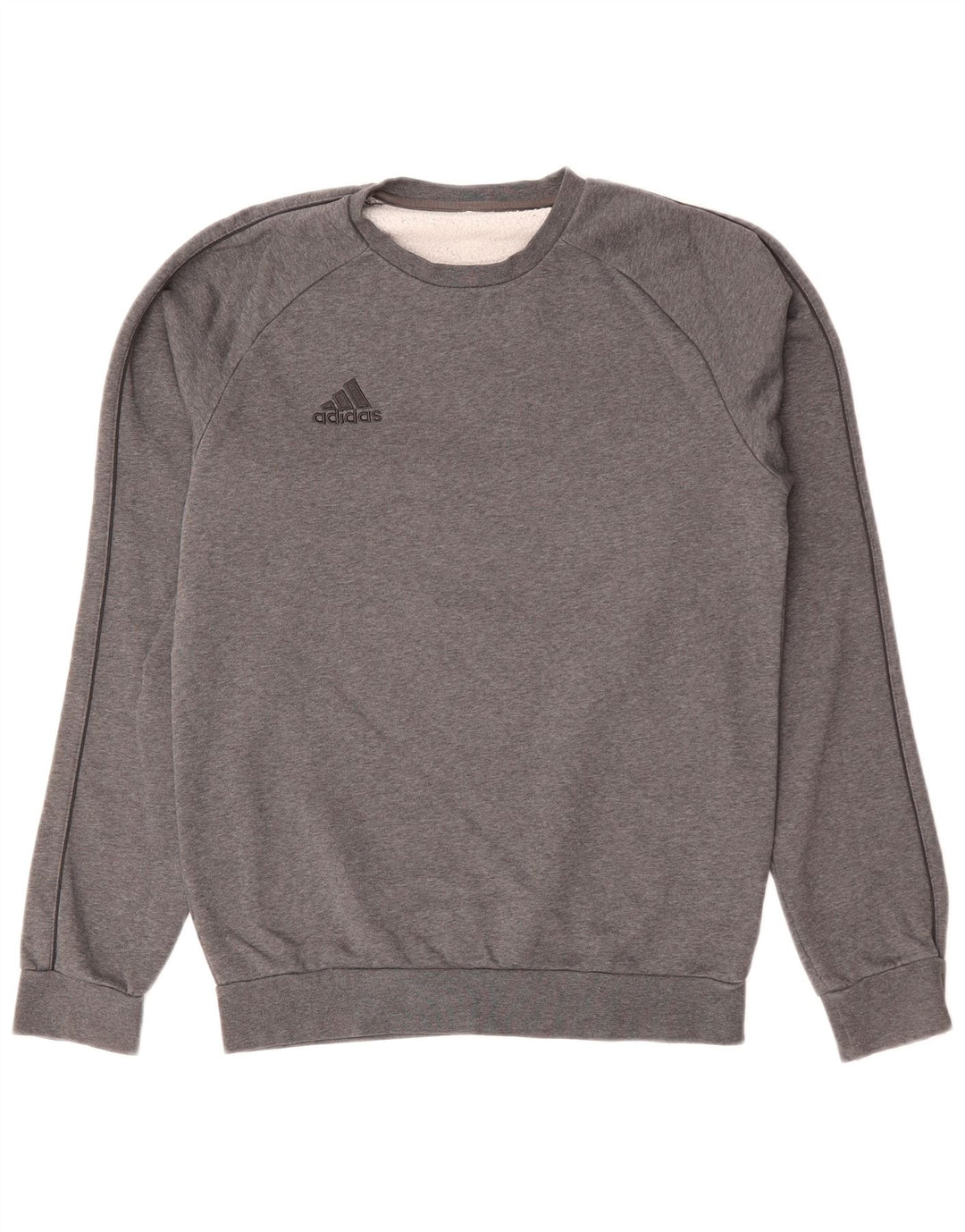 Adidas Mens Moletom Jumper Pequeno Algodão Cinza