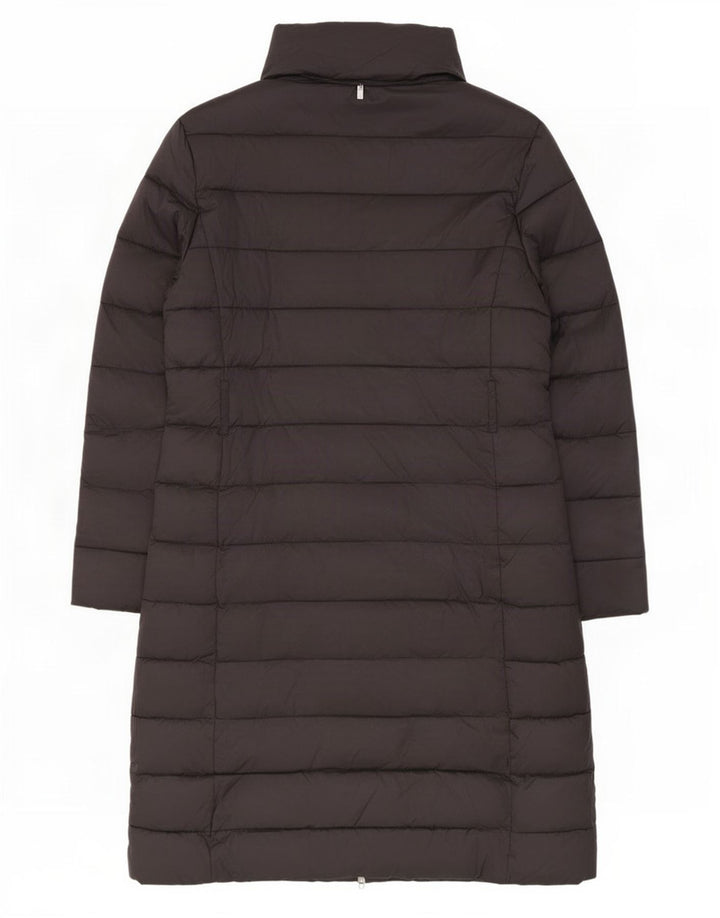 Casaco acolchoado com capuz feminino Ted Baker tamanho 3 médio preto poliamida