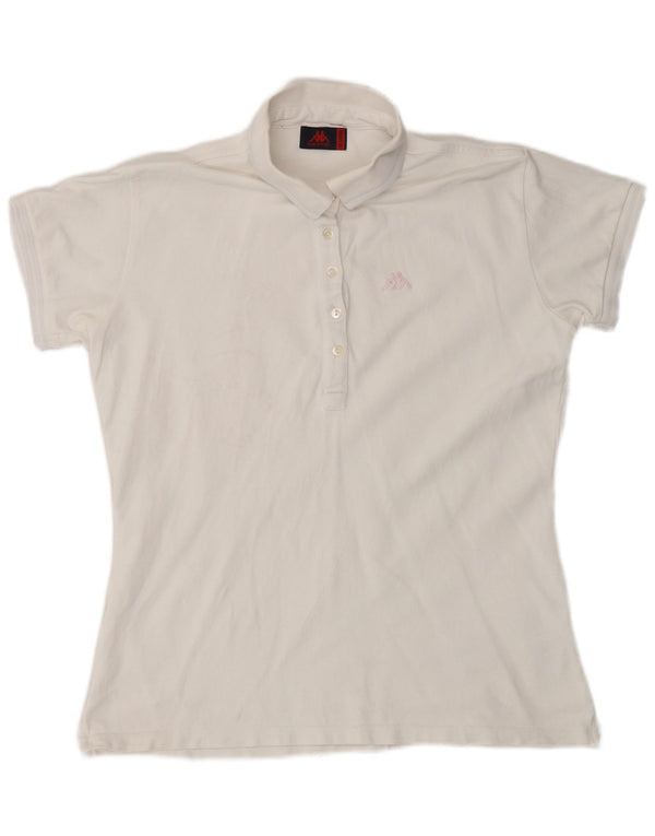Camisa polo feminina Kappa UK 20 2XL algodão branco