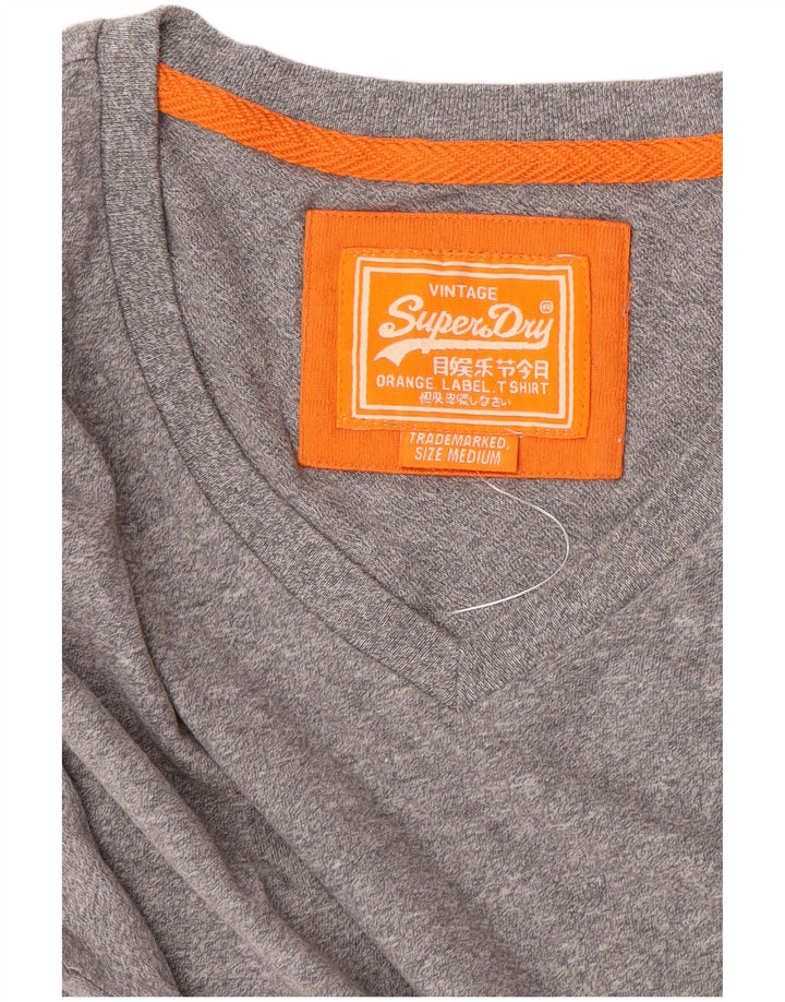 Camiseta masculina SUPERDRY Top cinza médio algodão