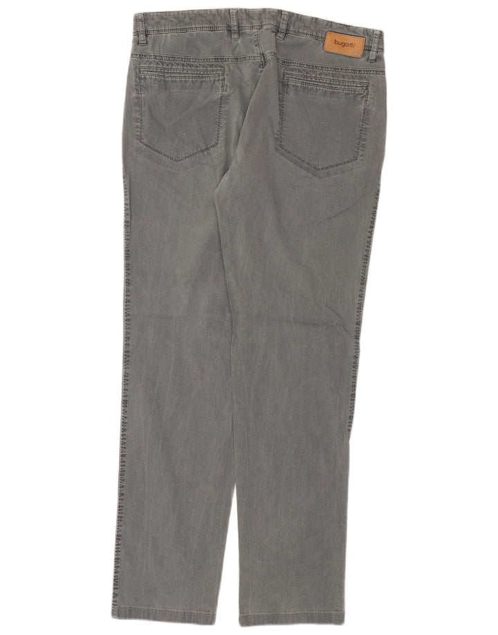 Bugatti Mens Straight Chino Calças EU 52 XL W34 L31 Algodão Cinza