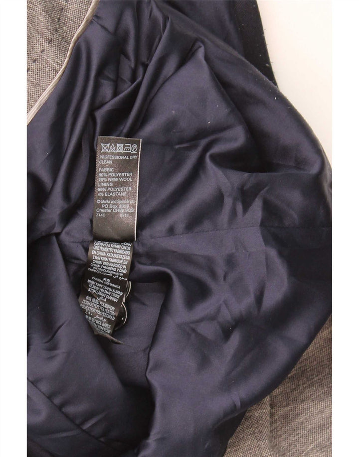 Jaqueta blazer feminina Marks & Spencer Autograph 2 botões Reino Unido 12 cinza médio