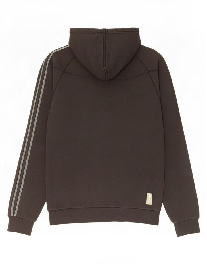 Adidas masculino zip moletom com capuz pequeno algodão preto