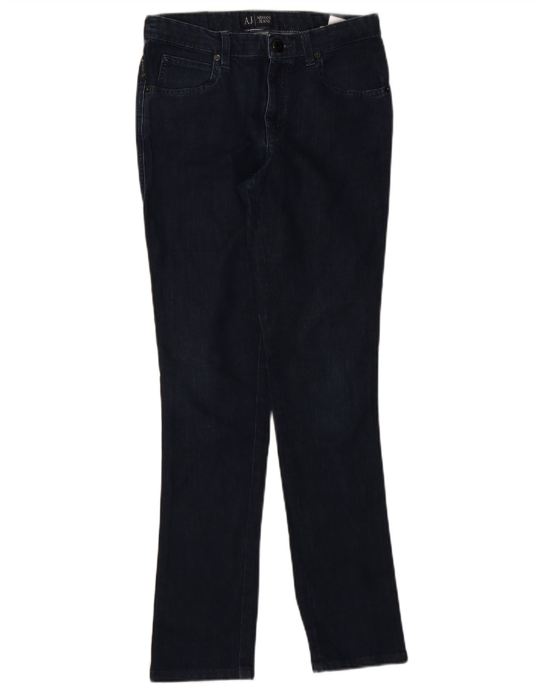 Armani feminino slim jeans W30 L29 algodão azul marinho