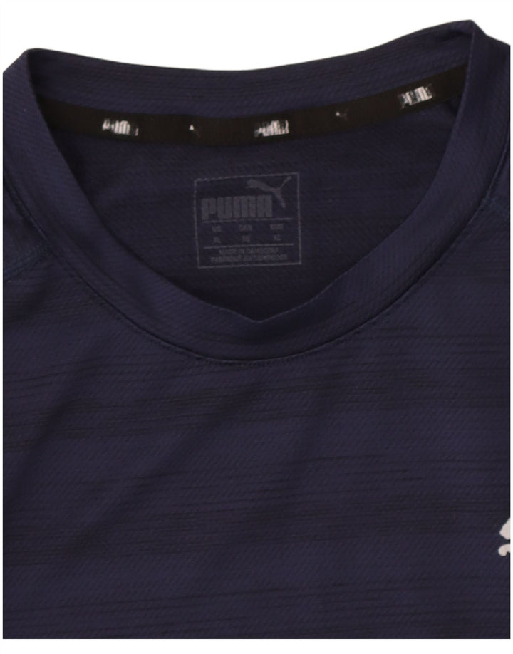 Camiseta masculina Puma Top XL listrada azul marinho