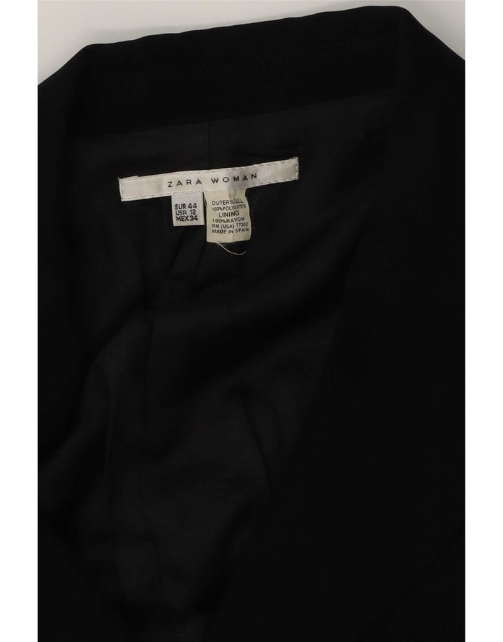 Jaqueta blazer feminina Zara com 2 botões EU 44 XL preto poliéster