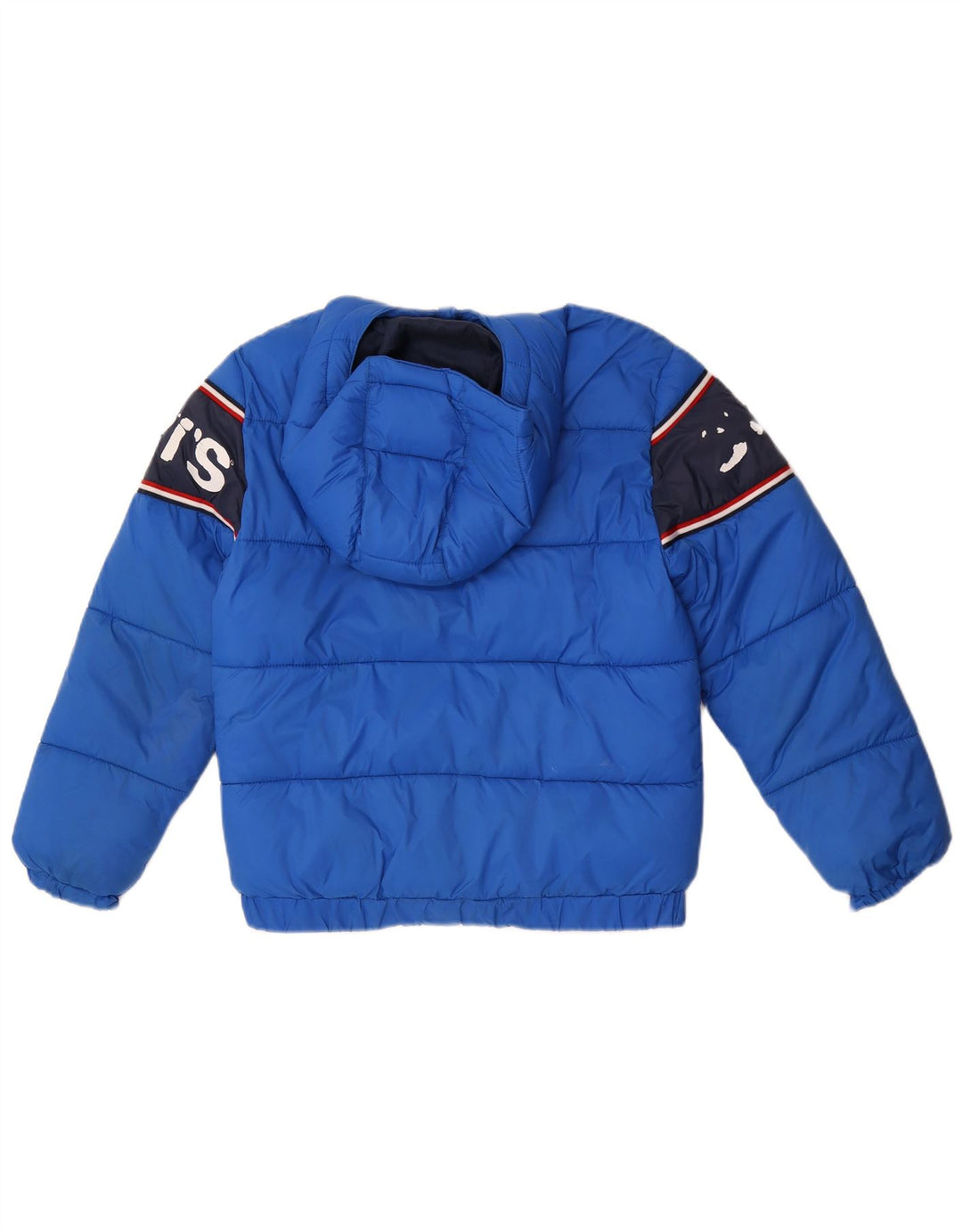 Jaqueta acolchoada com capuz gráfico Levi's Boys 12-13 anos grande bloco colorido azul