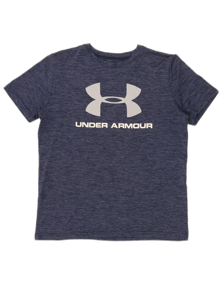 Camiseta gráfica UNDER ARMOUR Boys Heat Gear 13-14 anos XL azul marinho
