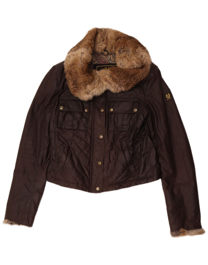 Jaqueta acolchoada feminina Belstaff IT 44 algodão marrom médio