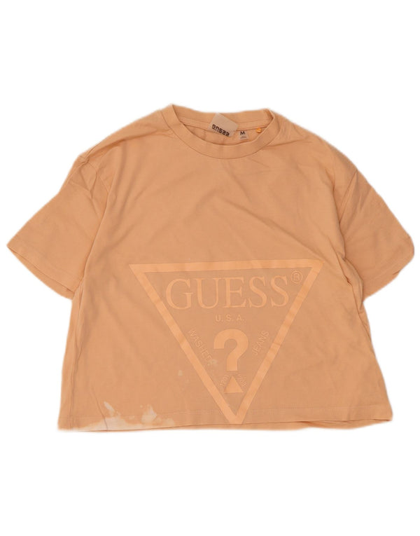 Camiseta feminina Guess Crop Graphic UK 12 Médio Laranja
