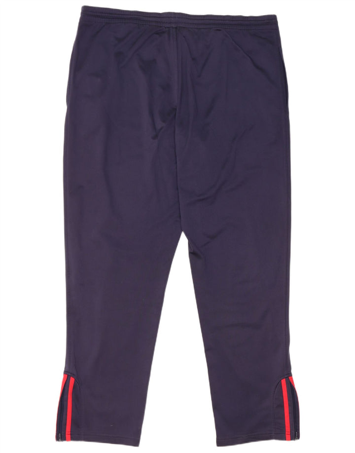 Calças de treino masculinas Adidas UK 40/42 poliéster azul marinho médio