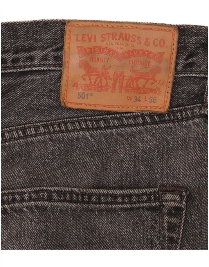 Jeans Levis 501 Straight Masculino W34 L36 Preto