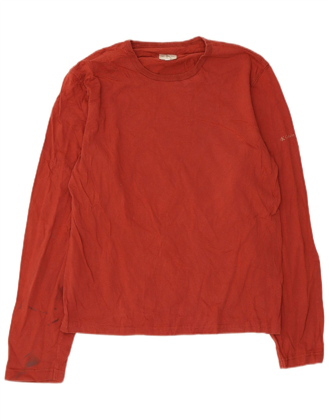 Calvin Klein Jeans Masculino Top Manga Longa Médio Algodão Vermelho