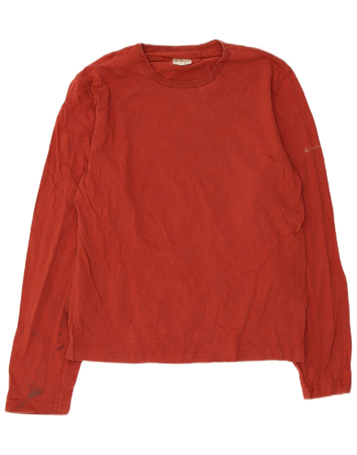Calvin Klein Jeans Masculino Top Manga Longa Médio Algodão Vermelho