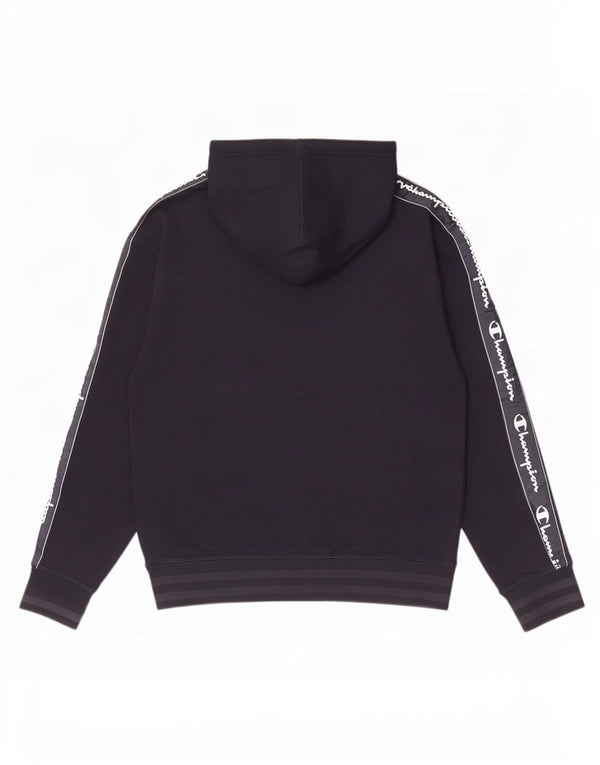 Jumper masculino com capuz gráfico Champion pequeno algodão azul marinho