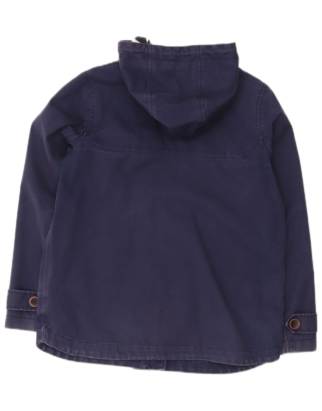 Capa de chuva feminina com capuz Joules UK 12 algodão azul marinho médio