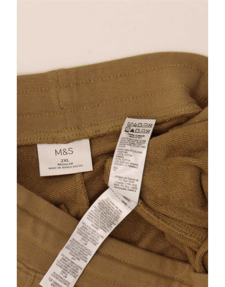Calça de treino masculina Marks & Spencer 2XL algodão bege
