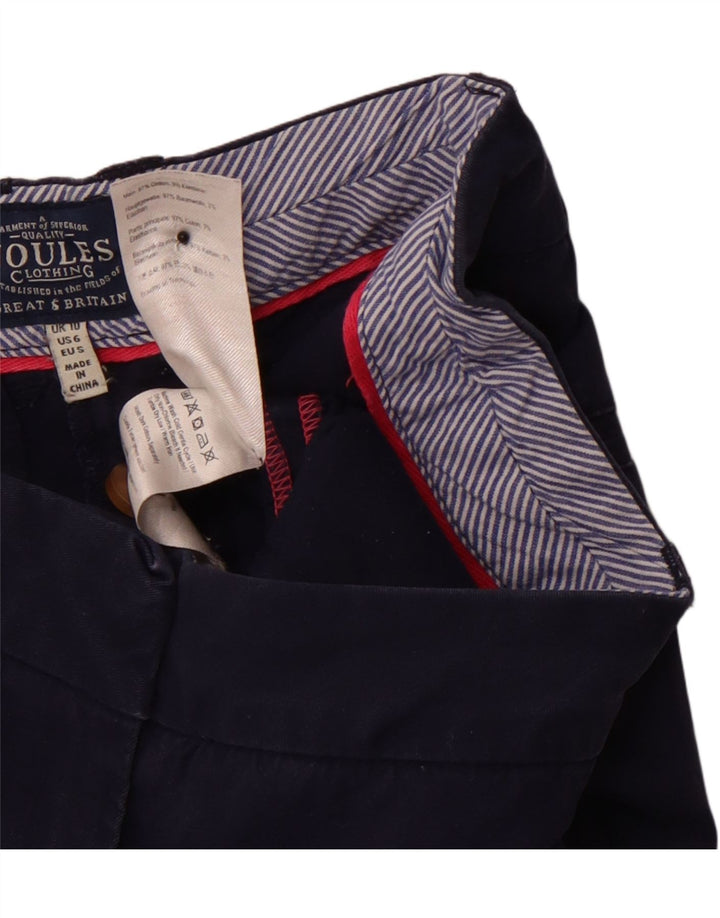 Shorts Chino feminino JOULES Reino Unido 10 pequeno W30 algodão azul marinho