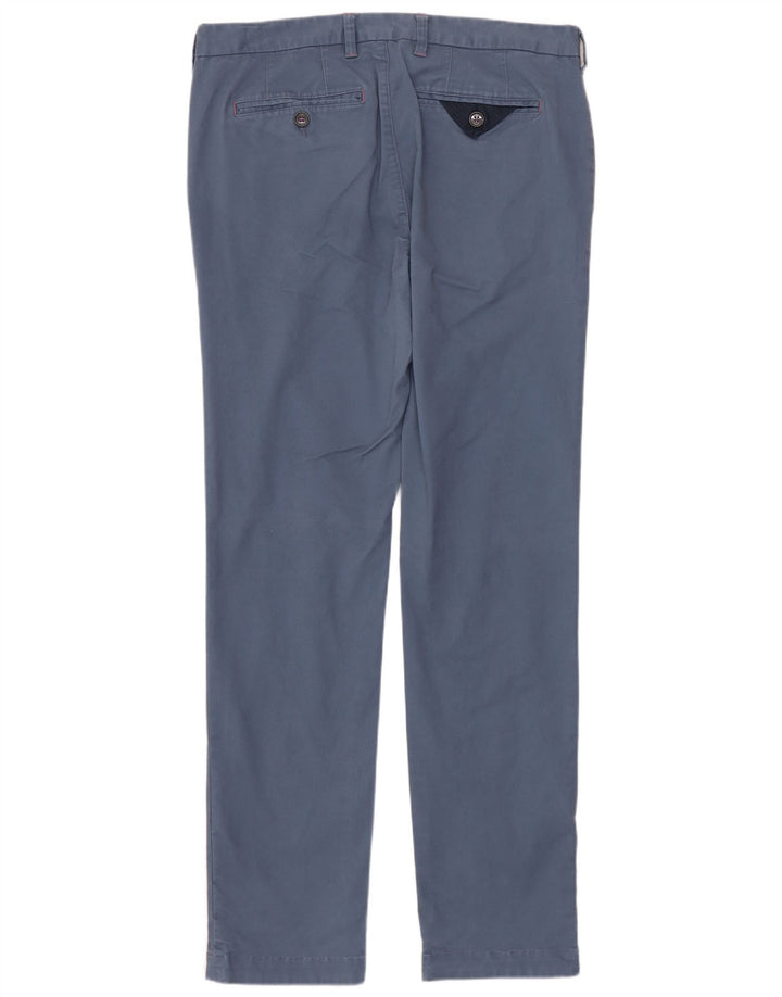 Calça masculina de terno reto TED BAKER W32 L32 algodão azul