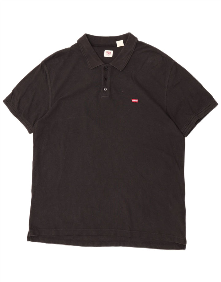 Camisa polo masculina Levi's XL preta de algodão