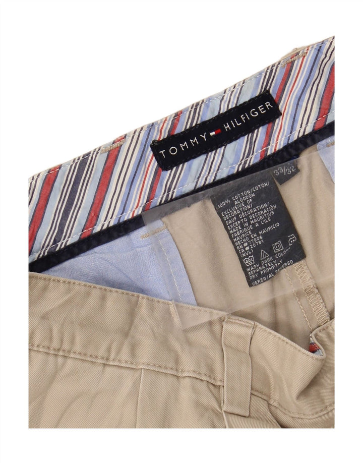 Calça Chino Masculina TOMMY HILFIGER W33 L28 Algodão Bege