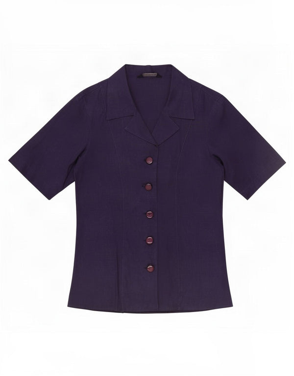 Max Mara camisa feminina de manga curta para fim de semana Reino Unido 10 pequena azul marinho