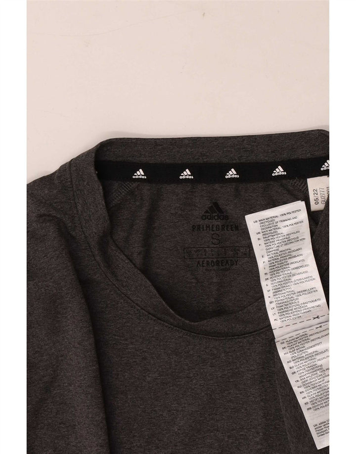 Adidas Mens Aeroready Camiseta Top Pequeno Poliéster Cinza