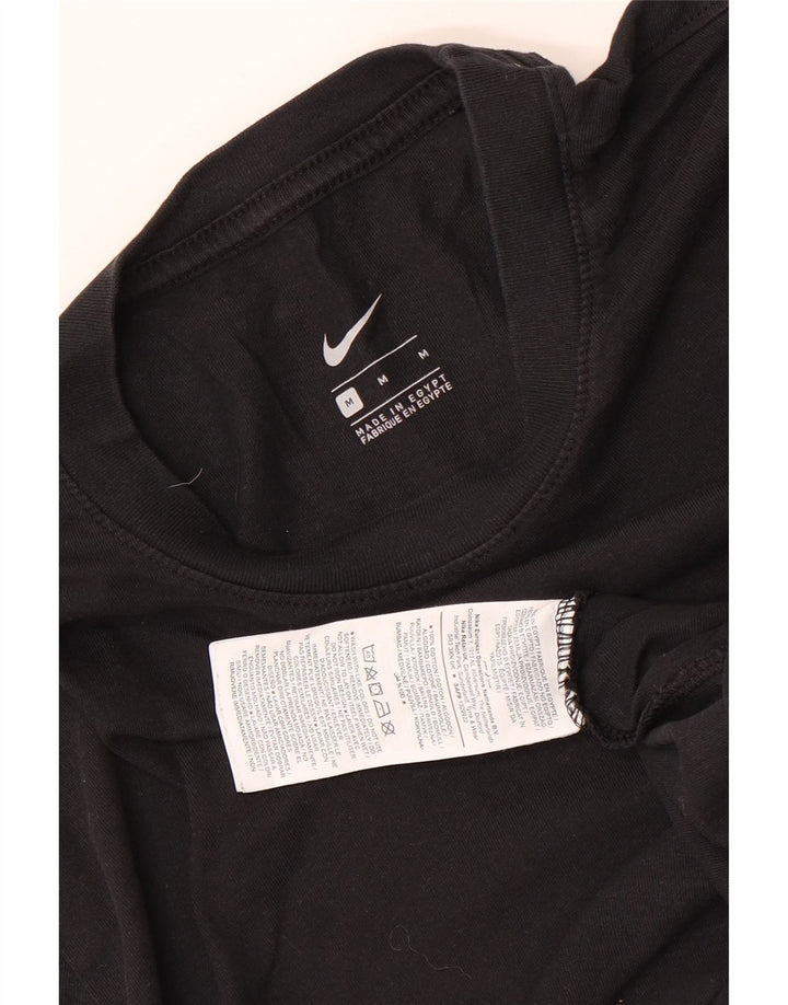 Nike Mens Camiseta Top Médio Algodão Preto