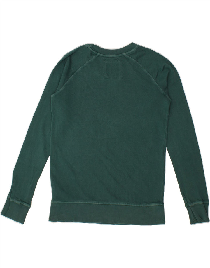 CREW CLOTHING Womens Sweatshirt Jumper UK 6 XS Green Cotton Vintage Crew Clothing and Second-Hand Crew Clothing from Messina Hembry 