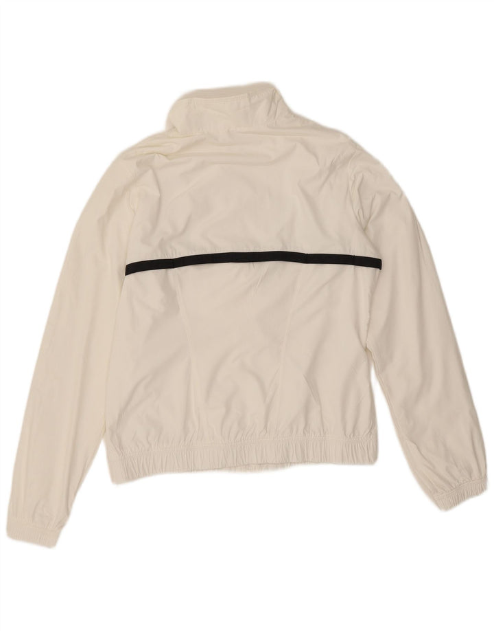 Nike Womens Tracksuit Top Jacket UK 14 Medium White Colourblock Poliéster