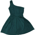 WAREHOUSE Vestido feminino de um ombro Reino Unido 8 pequeno poliéster verde