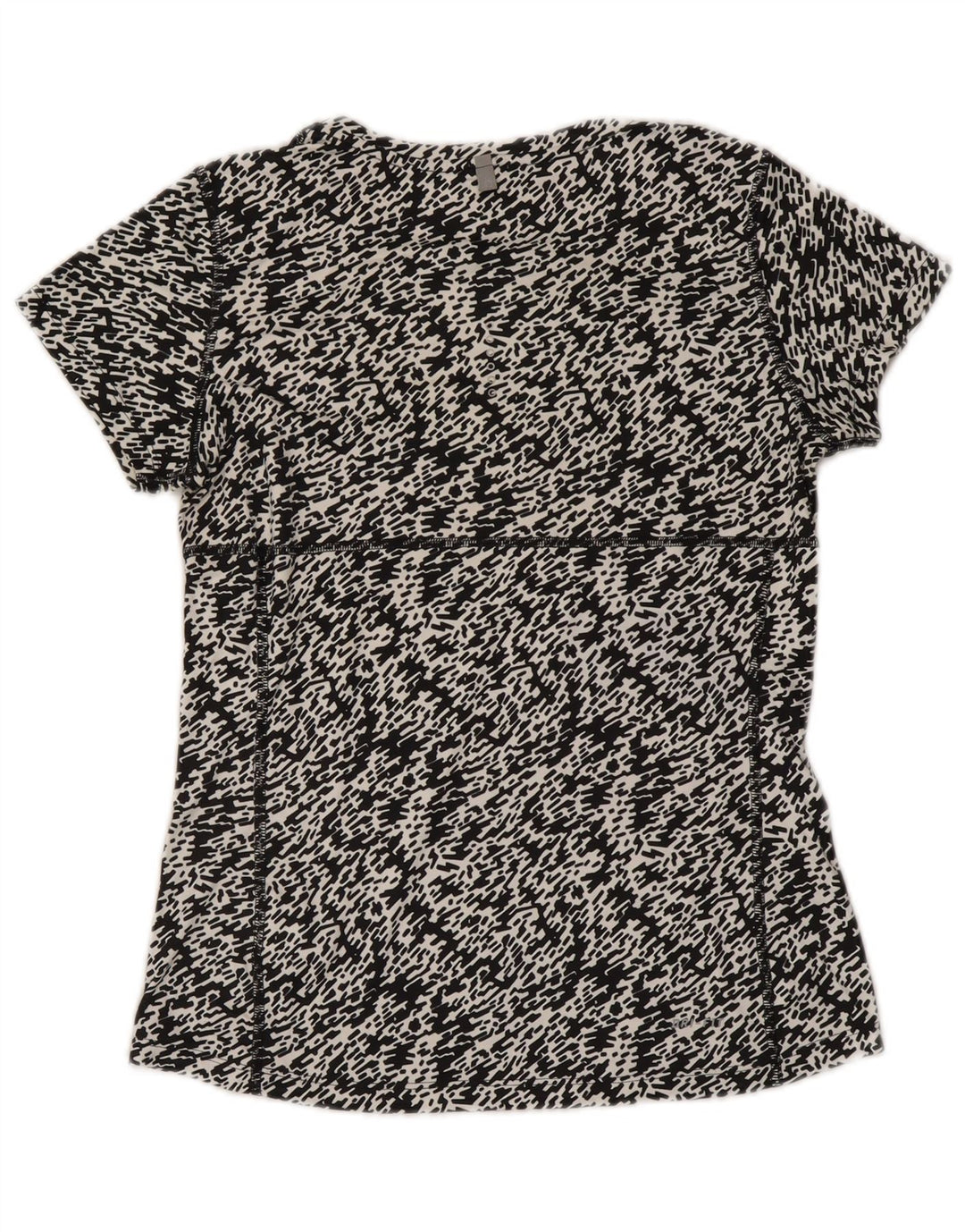 Camiseta feminina Nike Dri Fit UK 6 XS preta manchada de poliéster