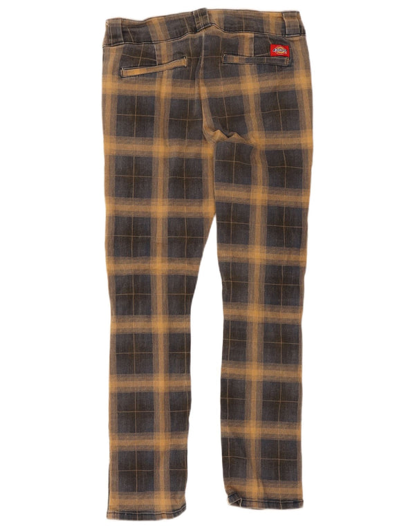 Calças masculinas Dickies Slim Chino US 5 médio W27 L27 algodão xadrez azul
