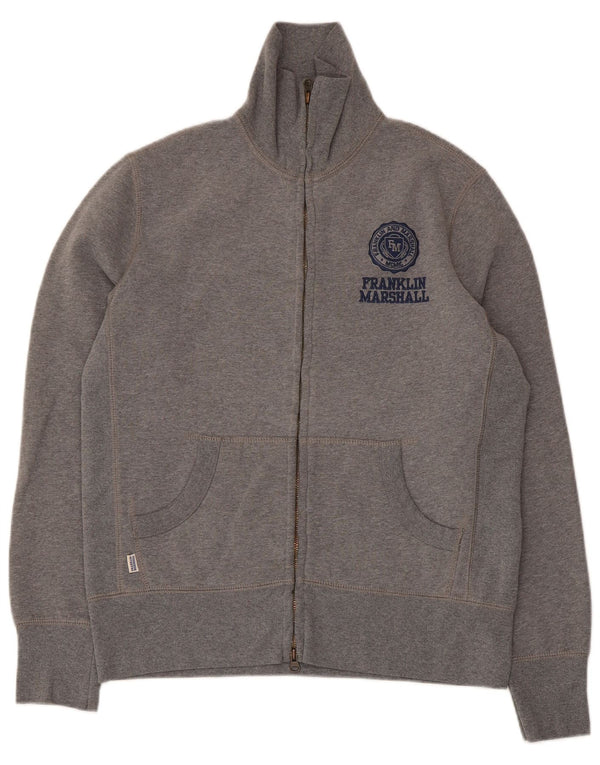 Franklin Marshall Mens Graphic Tracksuit Top Jacket Cinza Médio