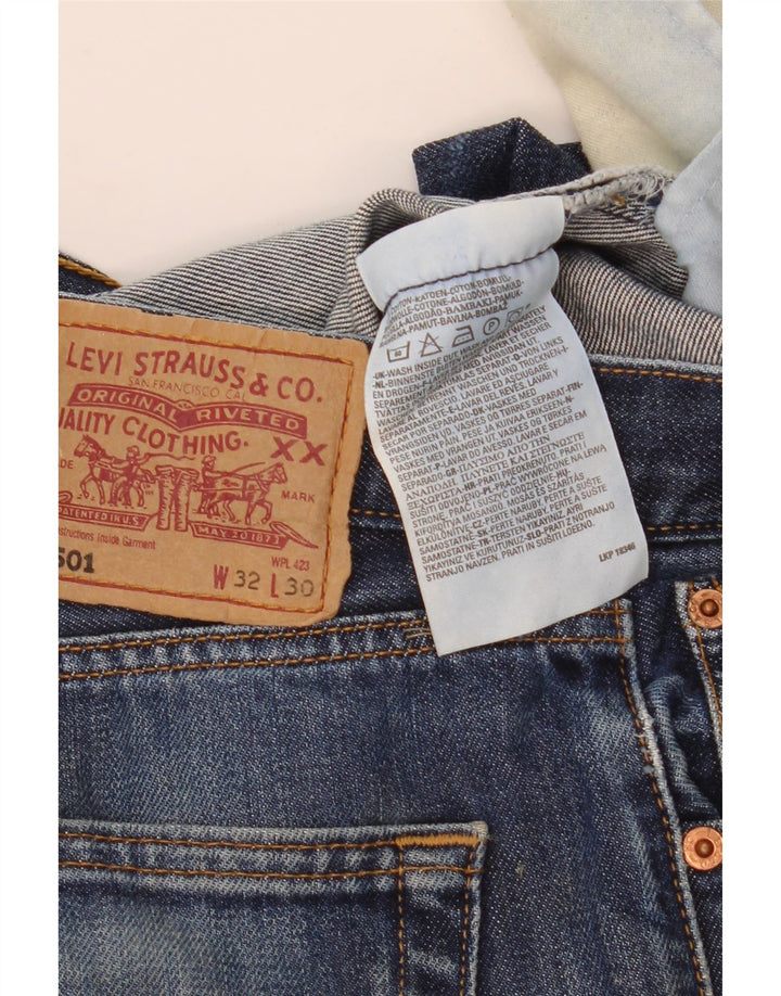 Levi's Masculino 501 Straight Jeans W32 L30 Azul Algodão