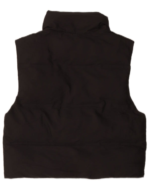 Zara Womens Oversized acolchoado Gilet UK 6 XS poliéster preto